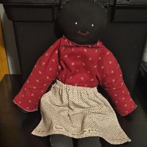 Handcrafted Rag Doll with Red Dress
